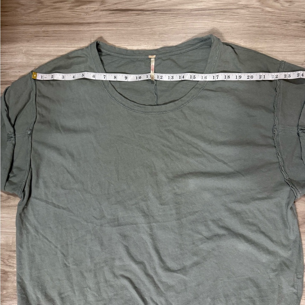 Free People Slate Gray Short Sleeve Top Size.M - Picture 3 of 5